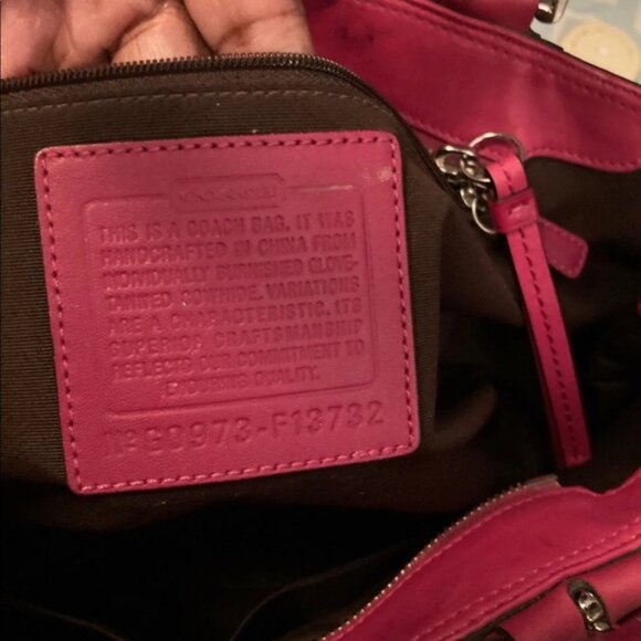 Pink Leather Coach Purse - Picture 6 of 12
